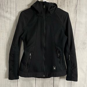 SPYDER Softshell Hooded Full Zip Jacket Womens Size L